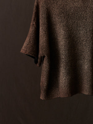 Hand Painted Carded Brushed Cotton High Neck Pullover N/Yak