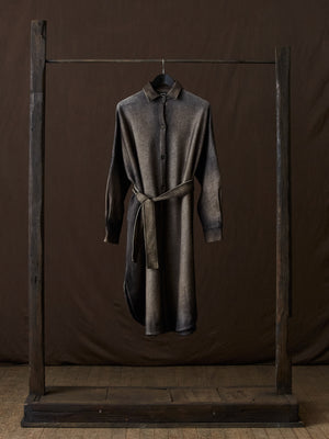 Hand Painted Felted Long Coat N/Carruba
