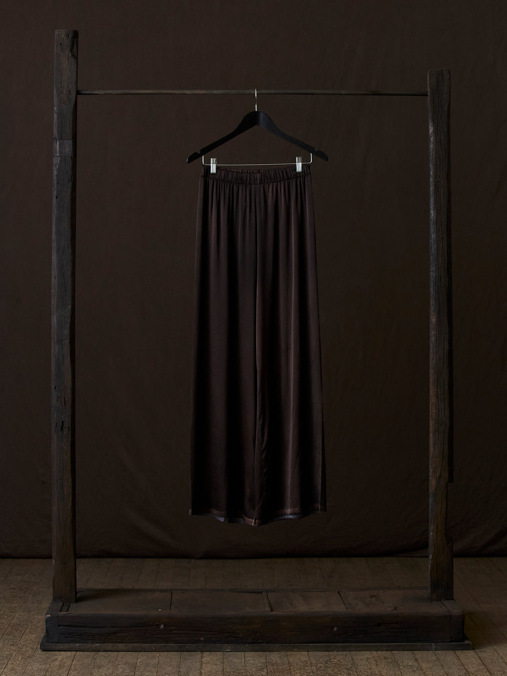 Hand Painted Stretch Silk Palazzo Pants N/Carruba