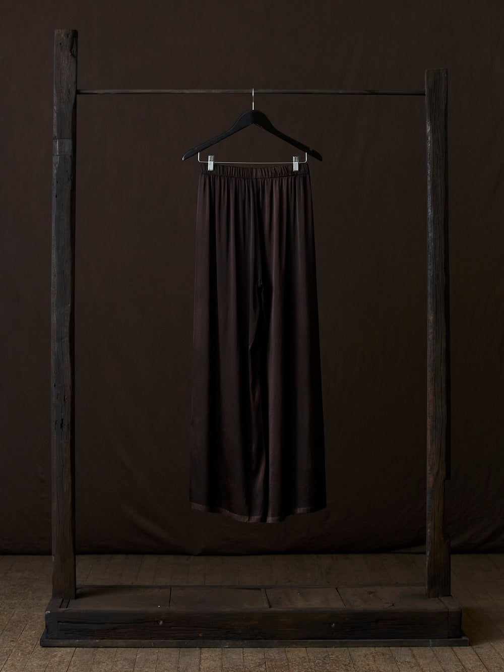 Hand Painted Stretch Silk Palazzo Pants N/Carruba
