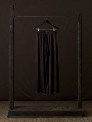 Hand Painted Stretch Silk Palazzo Pants N/Carruba