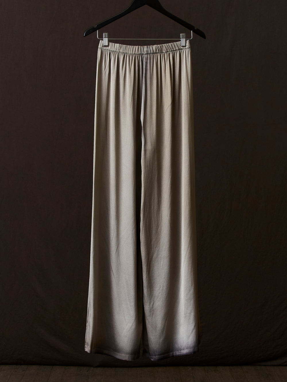 Hand Painted Stretch Silk Palazzo Pants N/Taupe