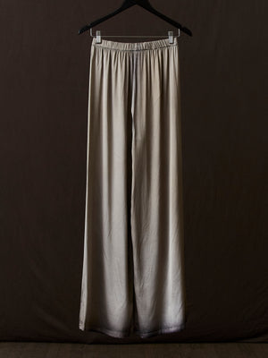 Hand Painted Stretch Silk Palazzo Pants N/Taupe