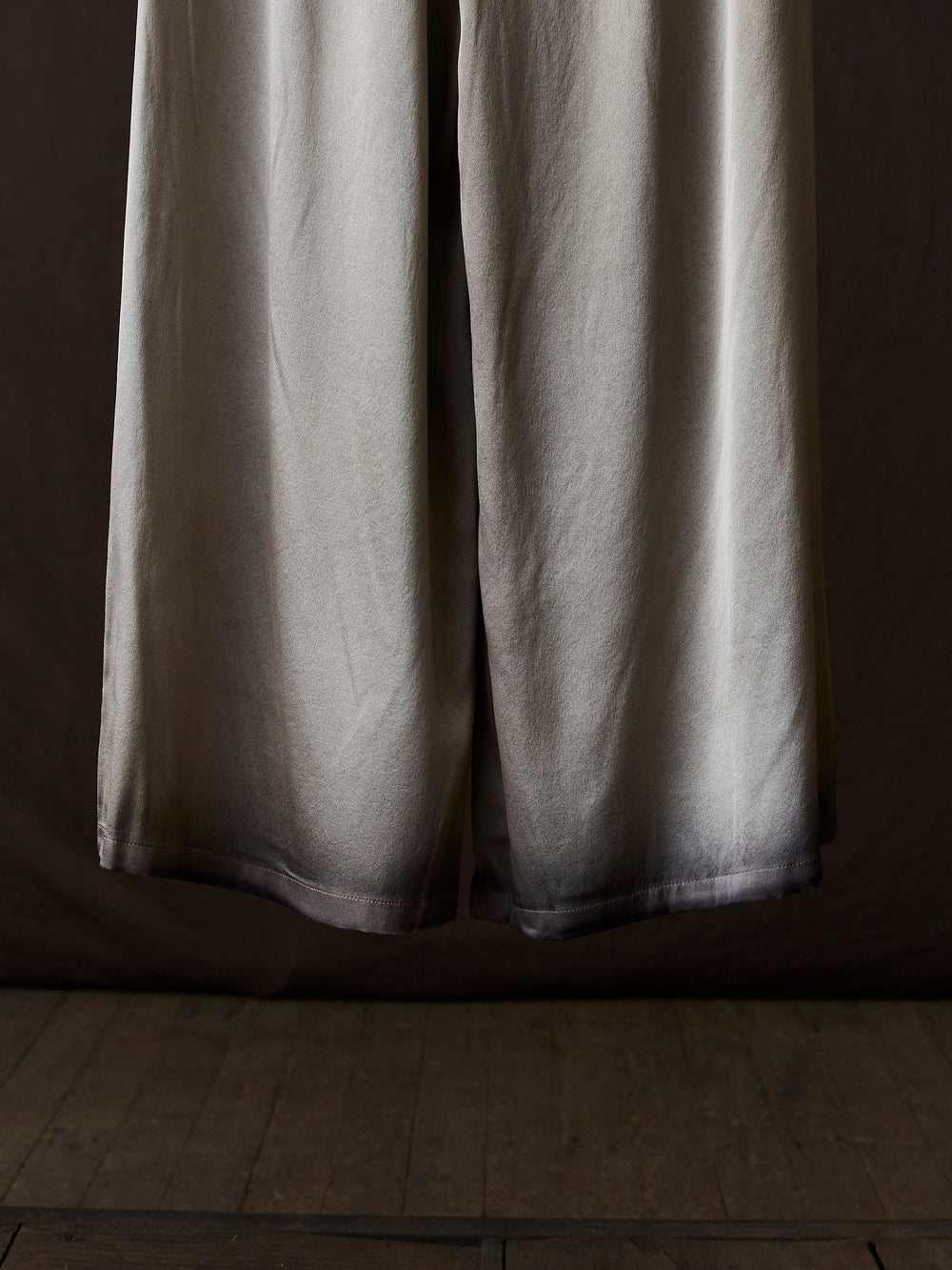 Hand Painted Stretch Silk Palazzo Pants N/Taupe