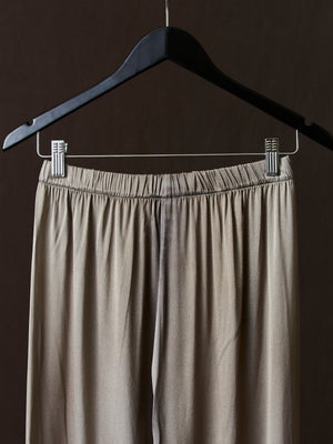 Hand Painted Stretch Silk Palazzo Pants N/Taupe