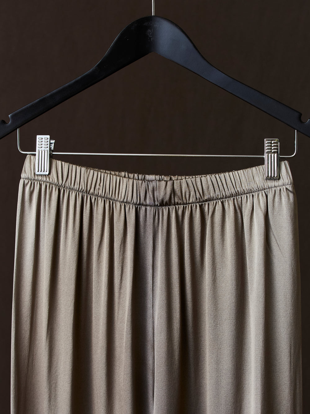 Hand Painted Stretch Silk Palazzo Pants N/Taupe