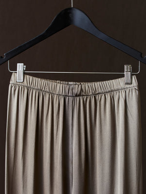 Hand Painted Stretch Silk Palazzo Pants N/Taupe