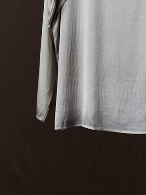 Hand Painted Stretch Silk LS Blouse N/Taupe
