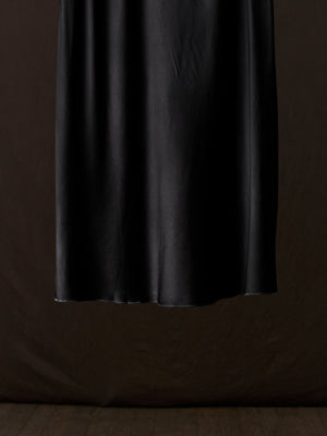 Hand Painted Stretch Silk Midi Skirt N/Nero
