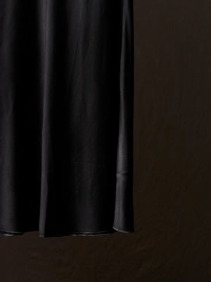 Hand Painted Stretch Silk Midi Skirt N/Nero
