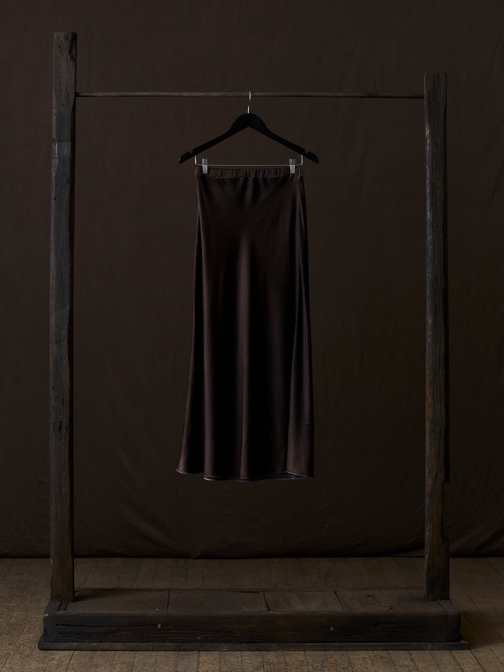 Hand Painted Stretch Silk Midi Skirt N/Carruba