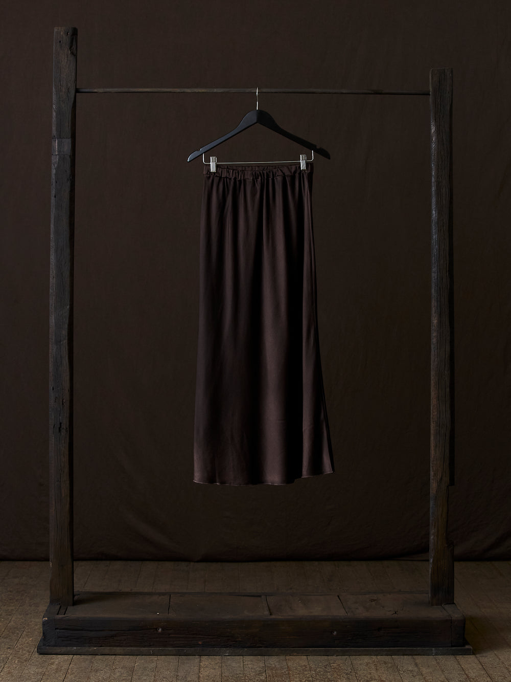 Hand Painted Stretch Silk Midi Skirt N/Carruba