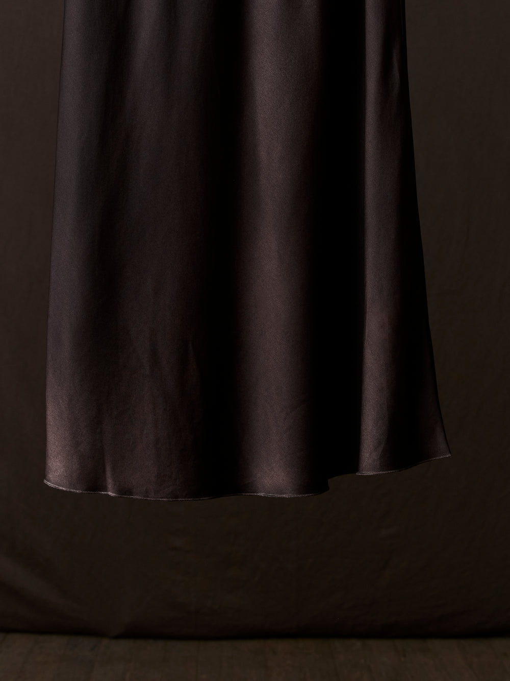 Hand Painted Stretch Silk Midi Skirt N/Carruba