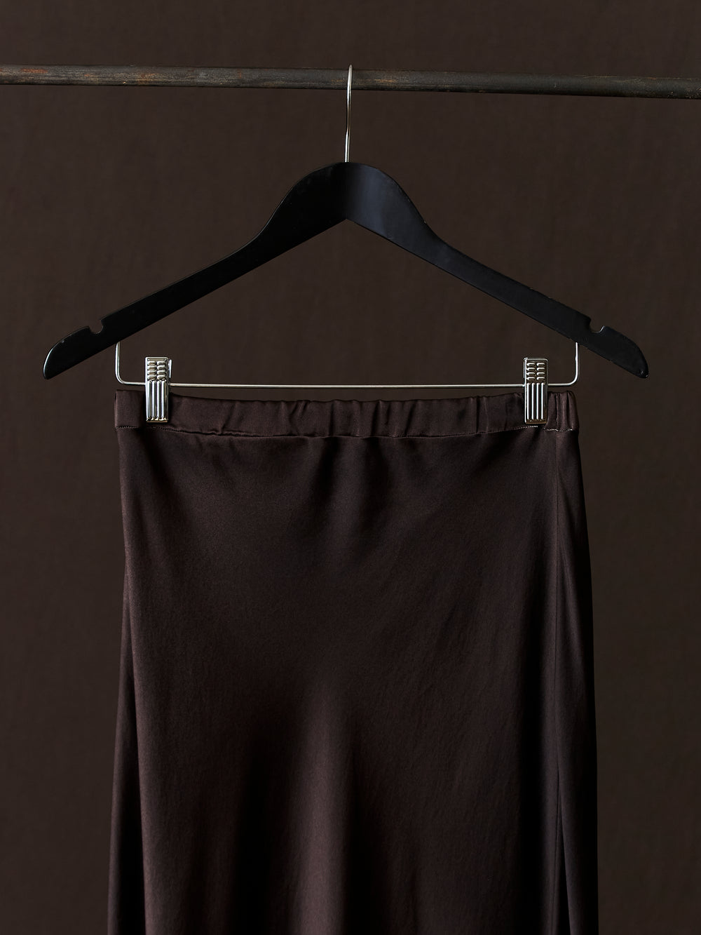 Hand Painted Stretch Silk Midi Skirt N/Carruba