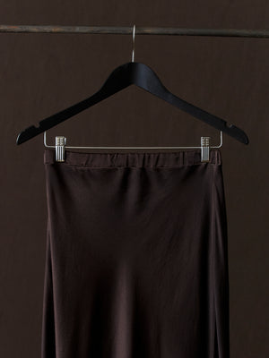 Hand Painted Stretch Silk Midi Skirt N/Carruba