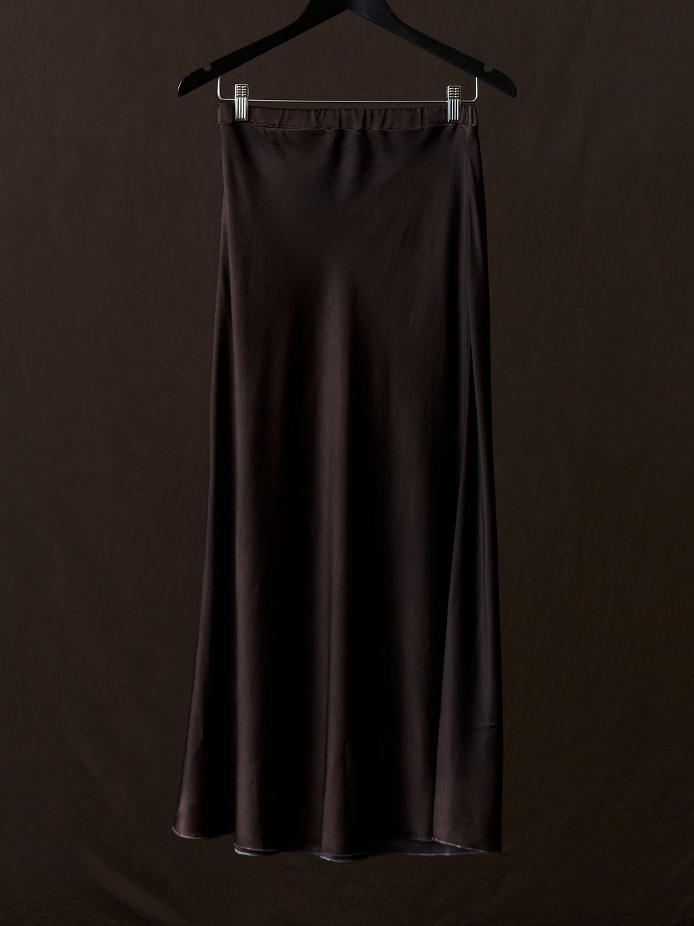 Hand Painted Stretch Silk Midi Skirt N/Carruba