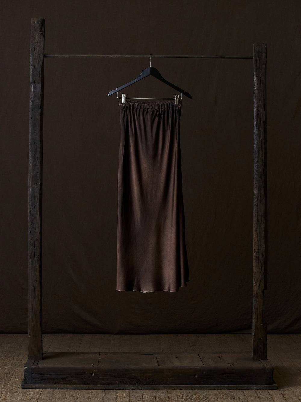 Hand Painted Stretch Silk Midi Skirt N/Yak