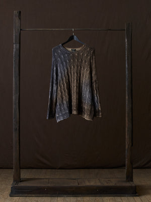 Gradient Effect Braided Round Neck Pullover Carruba