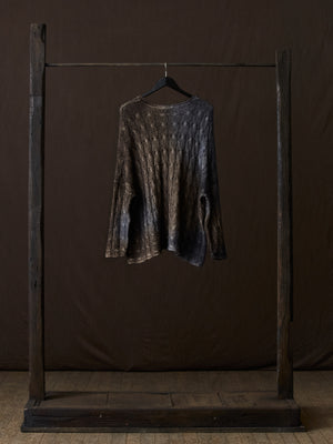 Gradient Effect Braided Round Neck Pullover Carruba