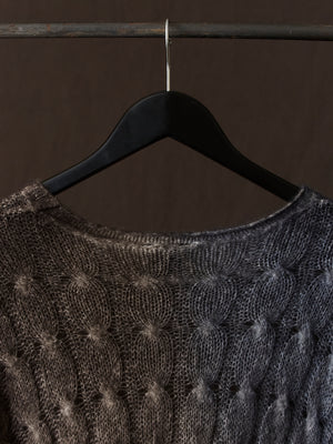 Gradient Effect Braided Round Neck Pullover Carruba
