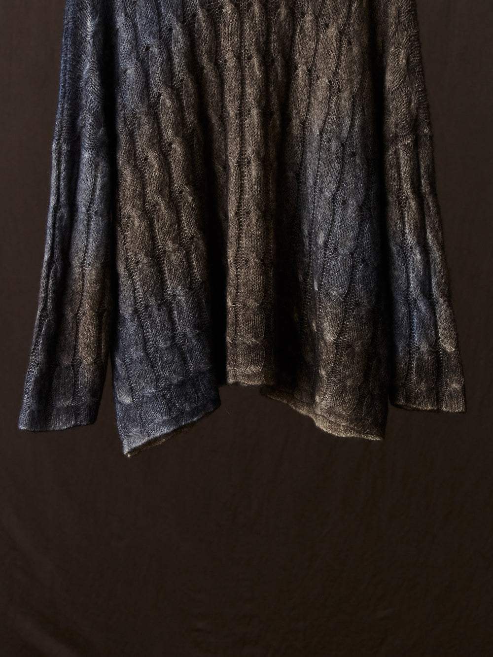 Gradient Effect Braided Round Neck Pullover Carruba