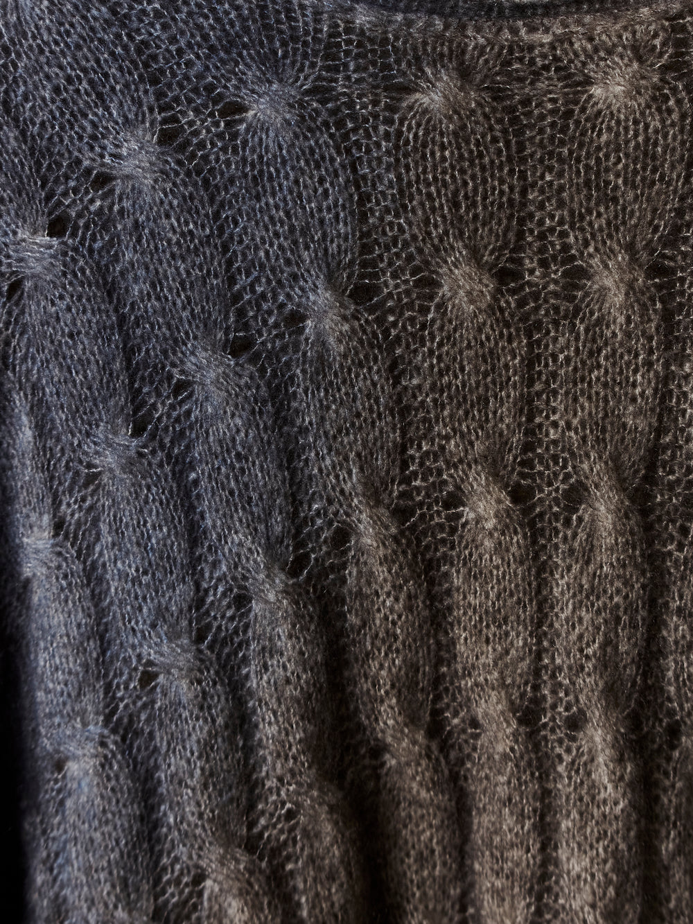 Gradient Effect Braided Round Neck Pullover Carruba