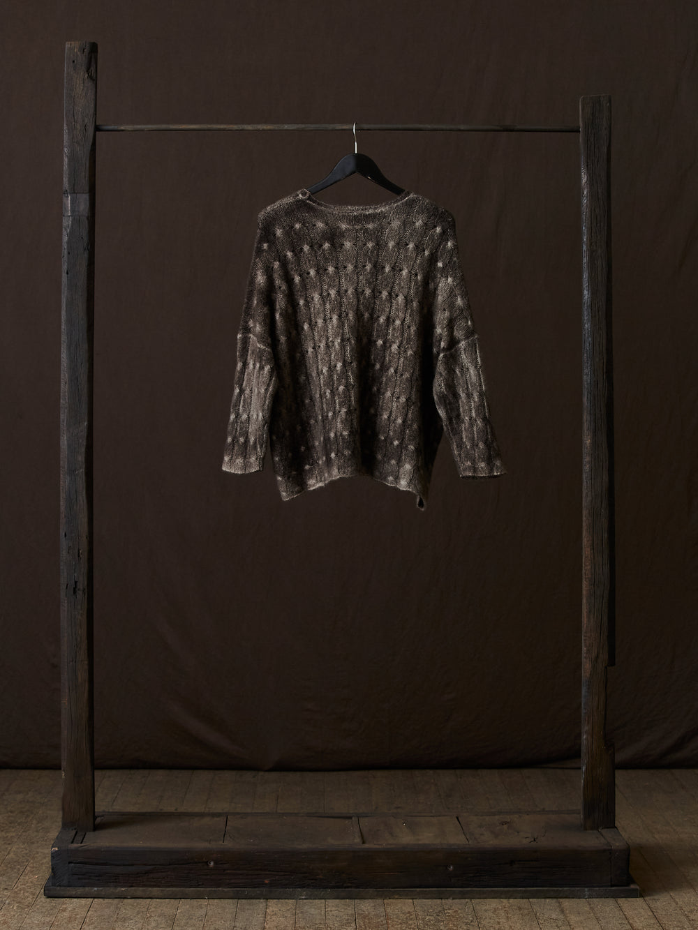 Gradient Effect Braided Pullover Taupe