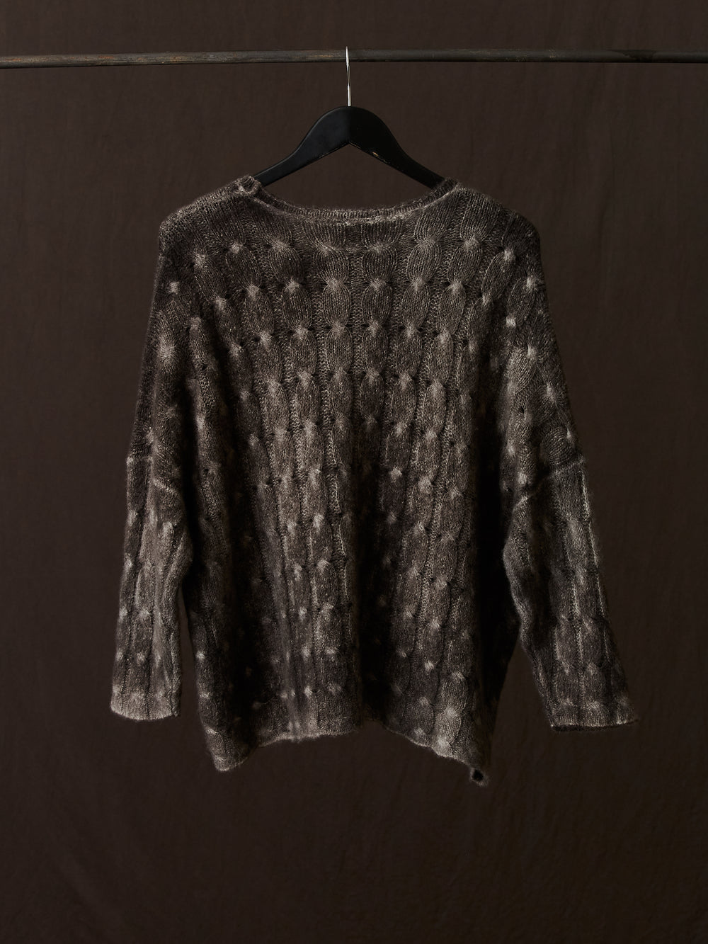 Gradient Effect Braided Pullover Taupe