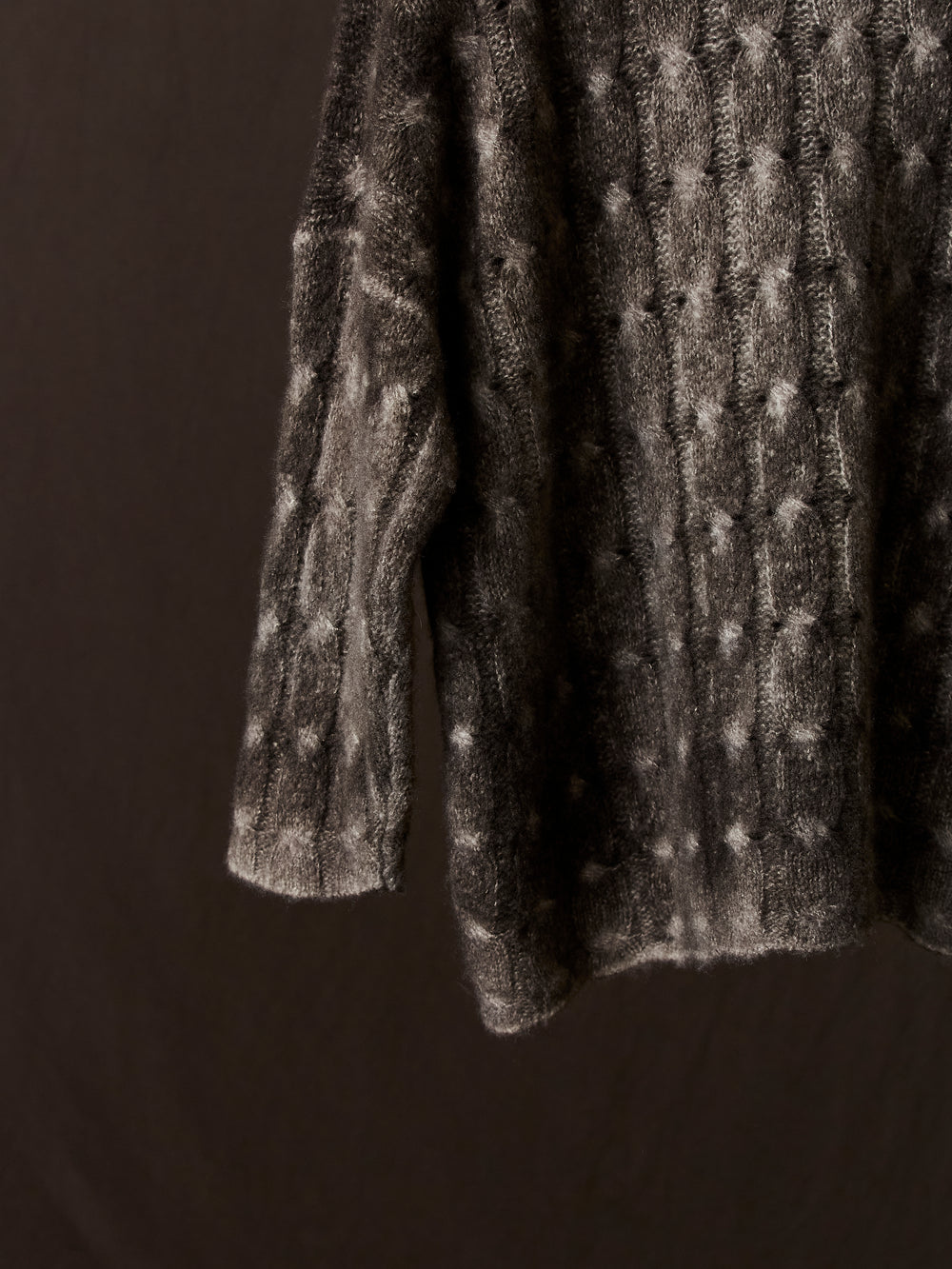 Gradient Effect Braided Pullover Taupe