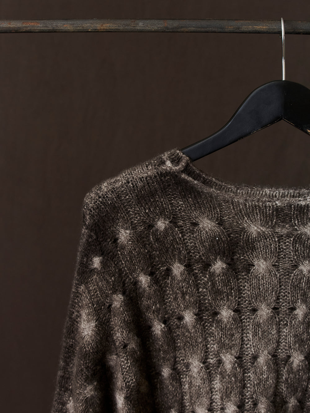 Gradient Effect Braided Pullover Taupe