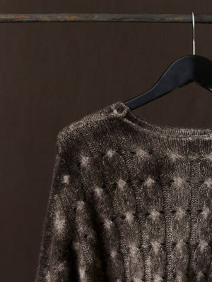 Gradient Effect Braided Pullover Taupe
