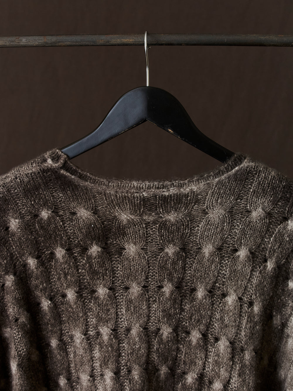 Gradient Effect Braided Pullover Taupe