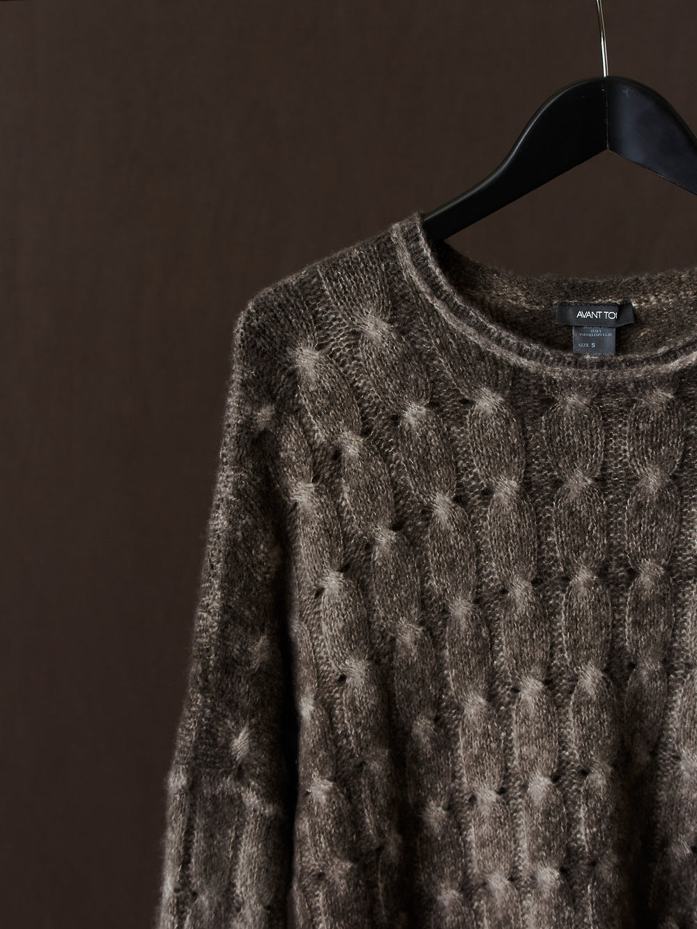 Gradient Effect Braided Pullover Taupe