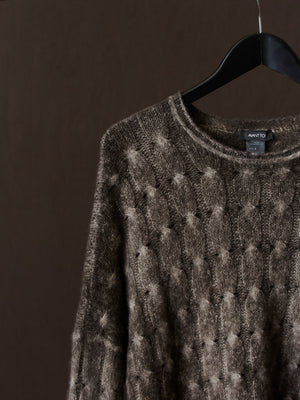 Gradient Effect Braided Pullover Taupe