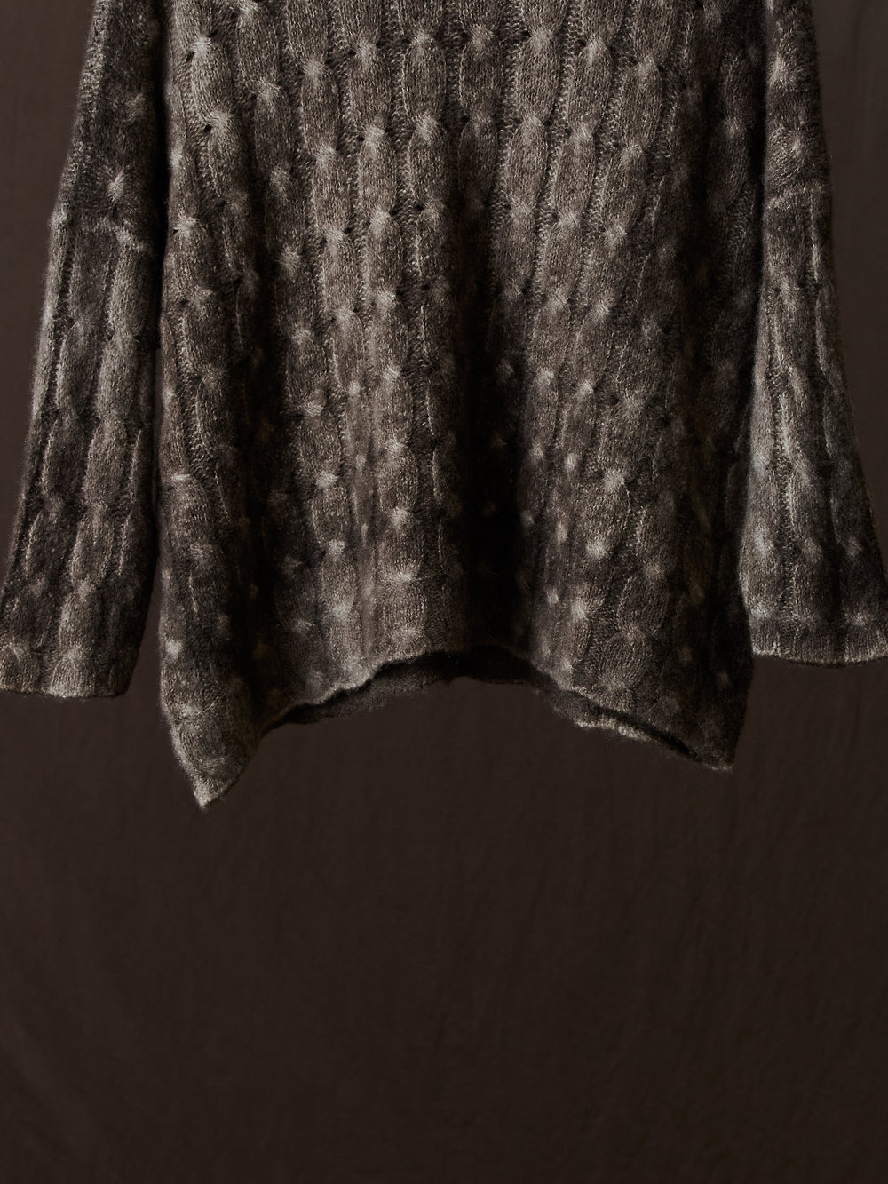 Gradient Effect Braided Pullover Taupe