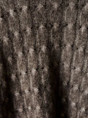 Gradient Effect Braided Pullover Taupe