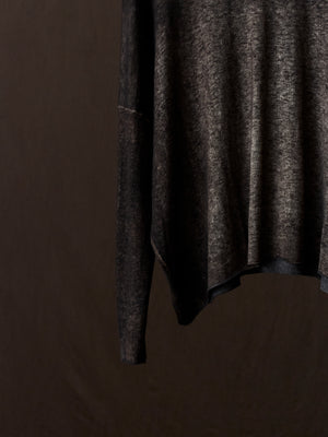Hand Painted Ultralight Cashmere Wool Boat Neck Pullover N/Carruba