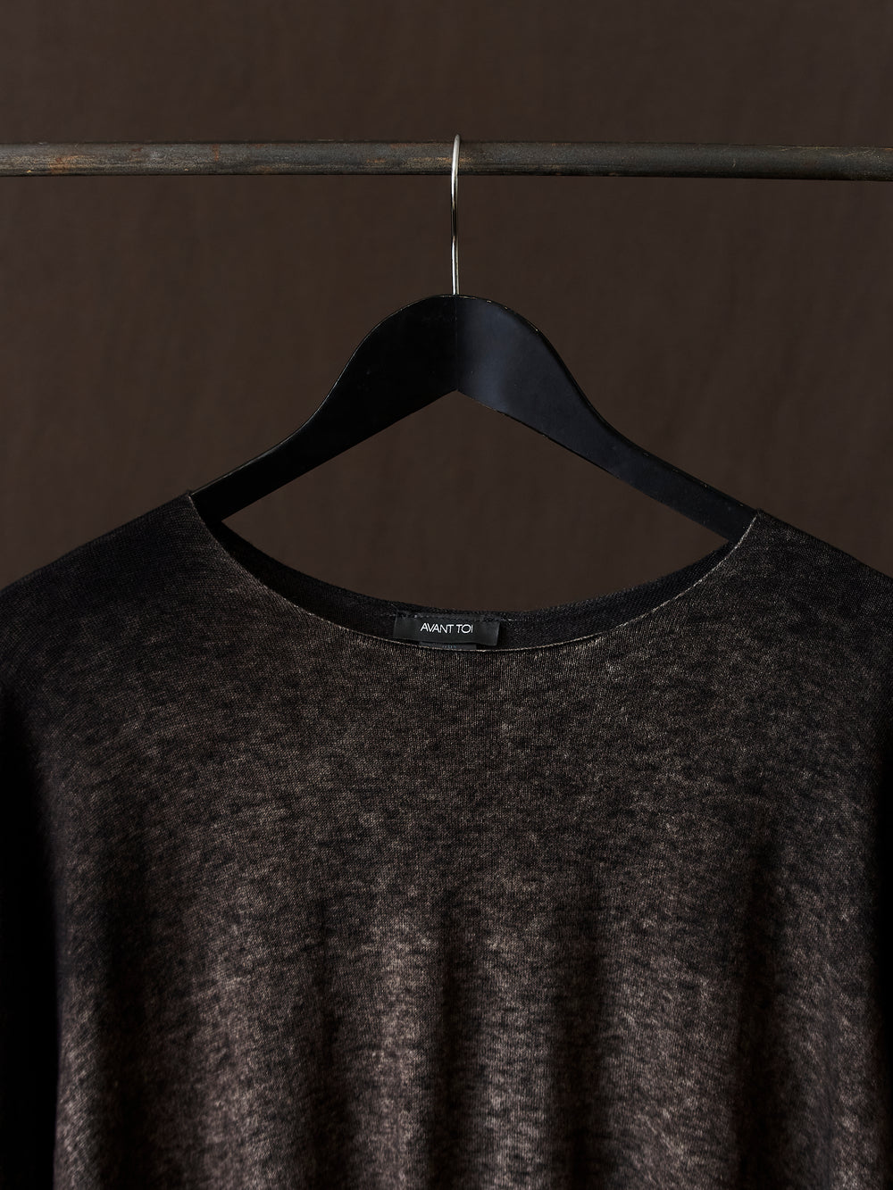 Hand Painted Ultralight Cashmere Wool Boat Neck Pullover N/Carruba