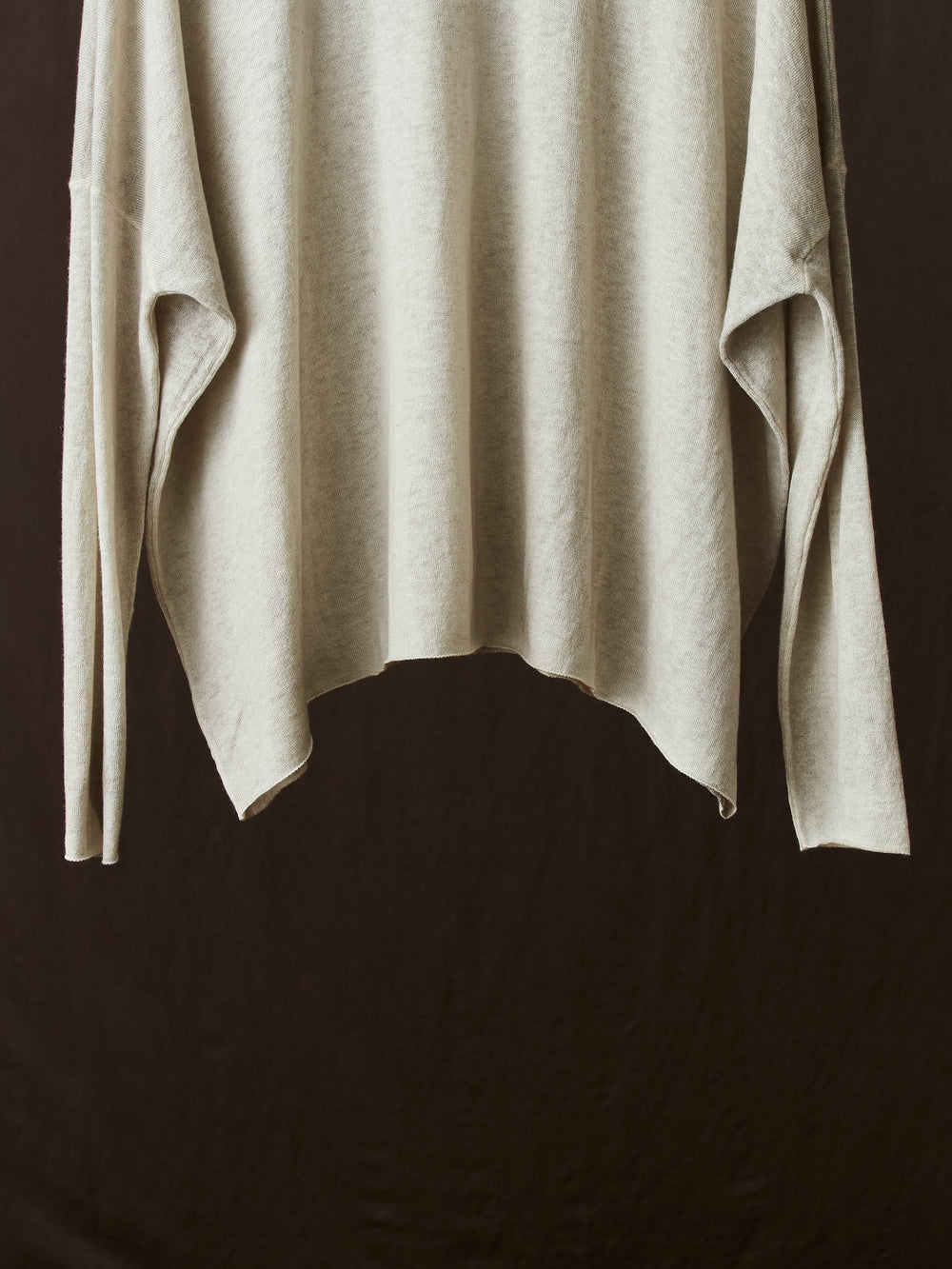 Hand Painted Ultralight Cashmere Wool Boat Neck Pullover Taupe
