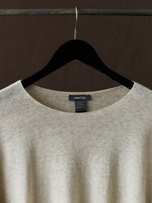 Hand Painted Ultralight Cashmere Wool Boat Neck Pullover Taupe
