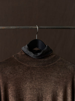 Hand Painted Ultralight Cashmere Wool High Neck Pullover N/Yak