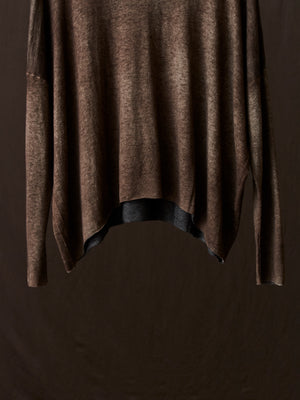 Hand Painted Ultralight Cashmere Wool High Neck Pullover N/Yak