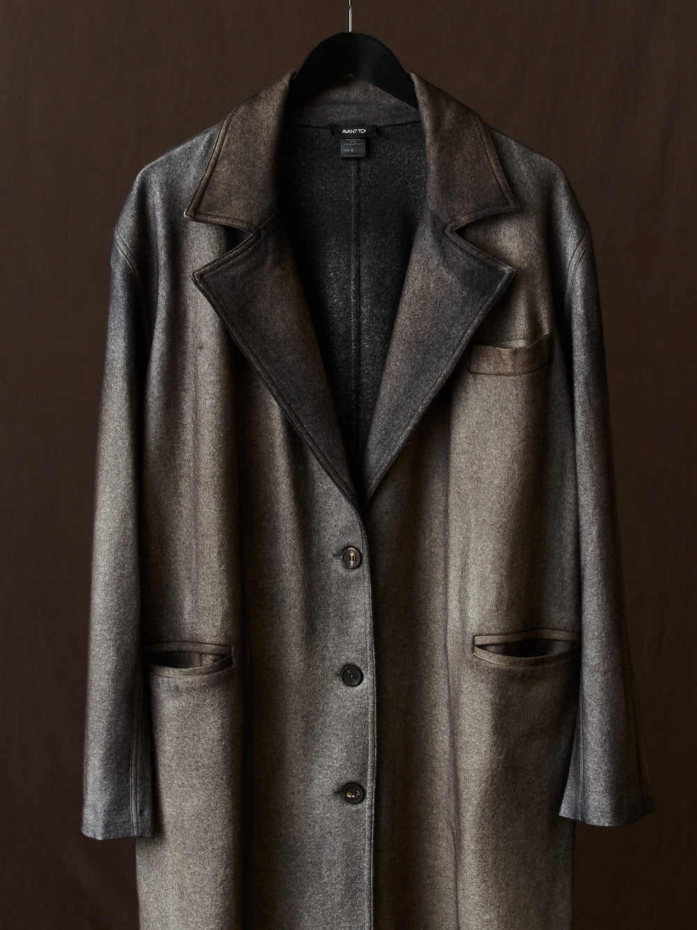 Hand Painted Felted Rever Coat w/ Black Shadows N/Carruba
