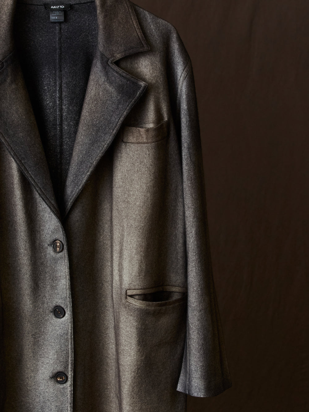 Hand Painted Felted Rever Coat w/ Black Shadows N/Carruba