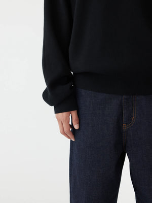 Cotton Hooded Compact Knit Black