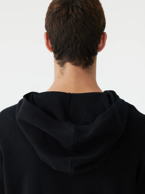 Cotton Hooded Compact Knit Black