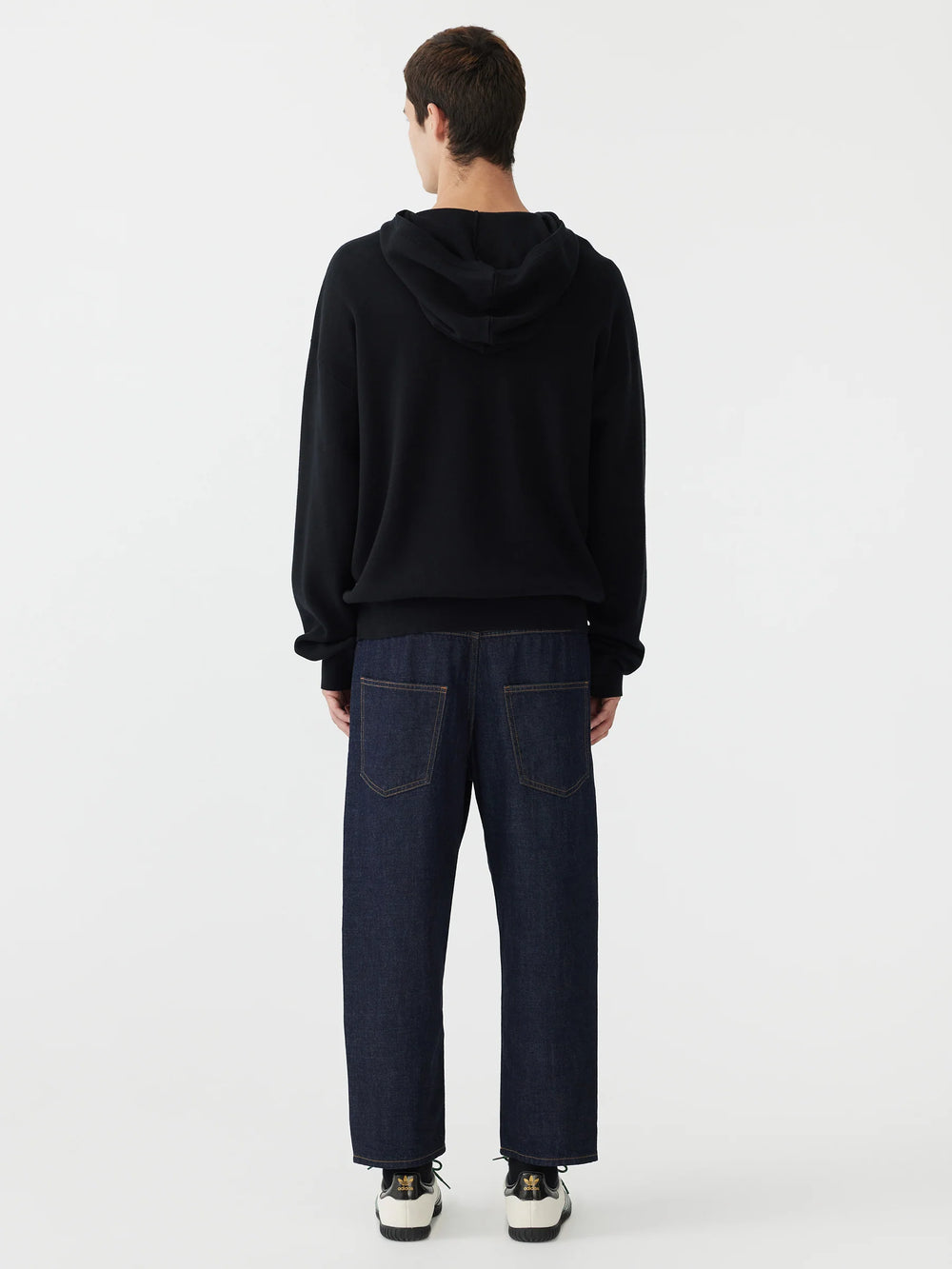 Cotton Hooded Compact Knit Black