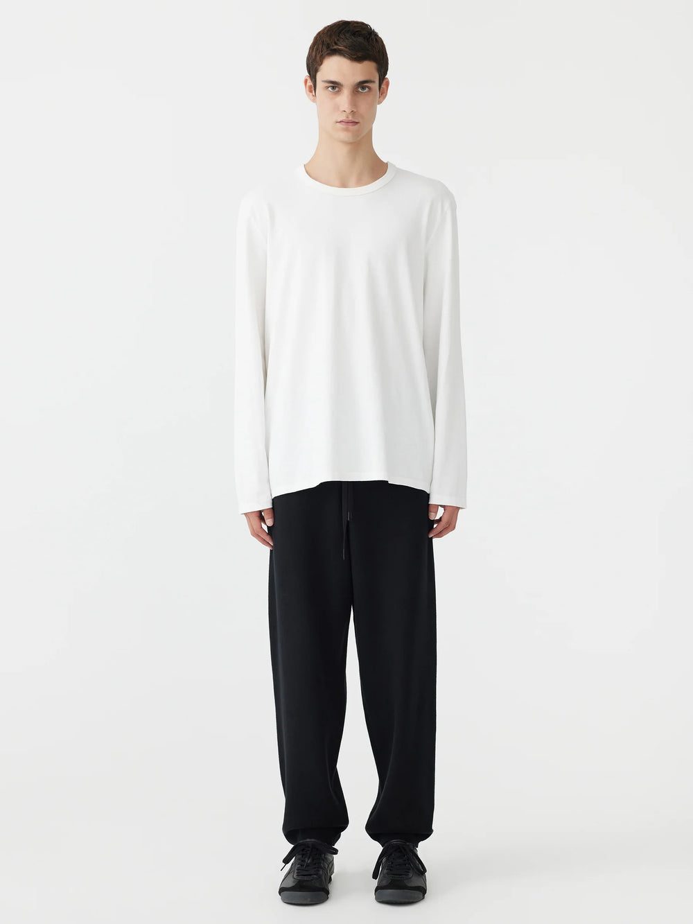 Cotton Knit Track Pants Black
