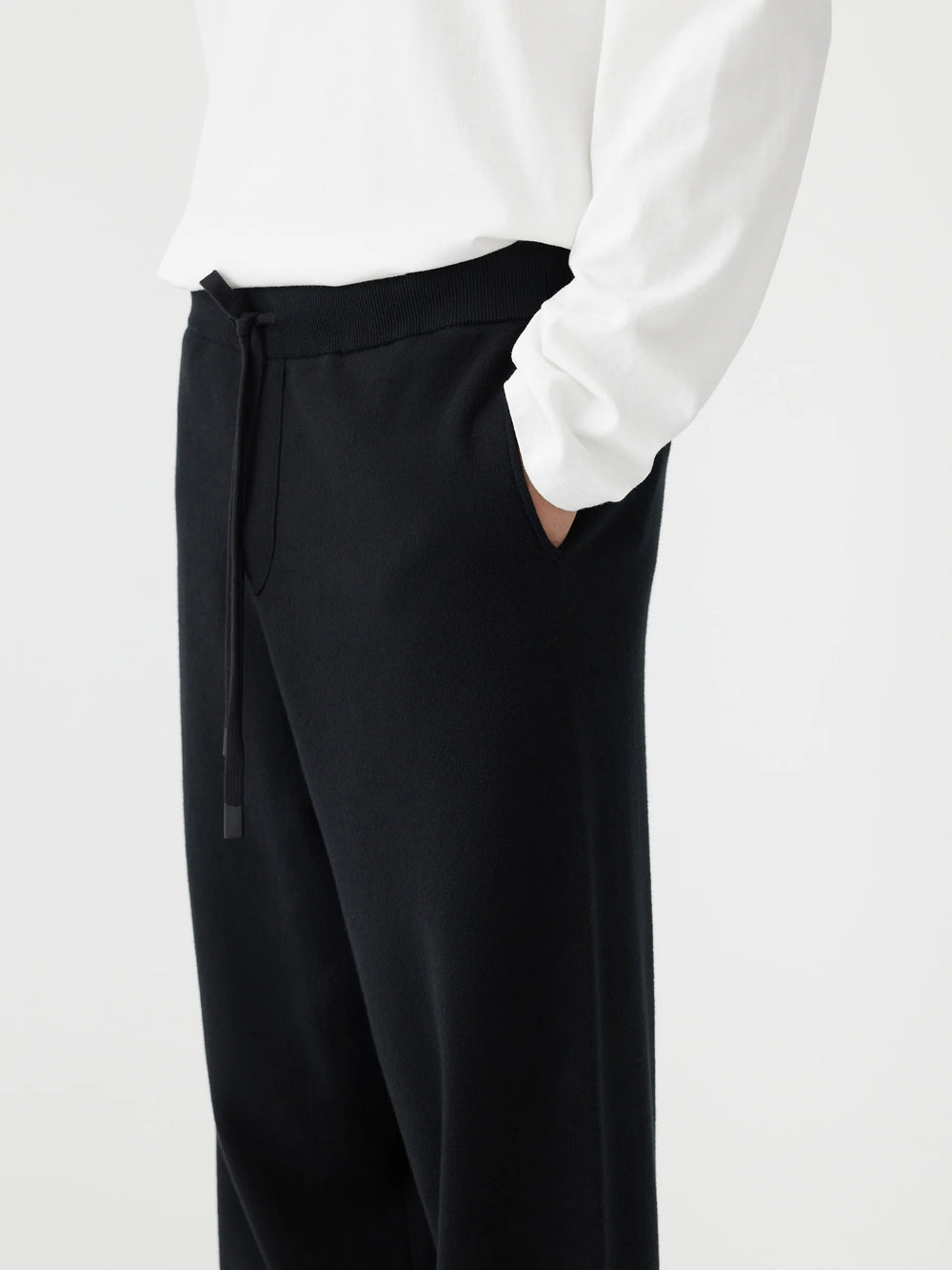 Cotton Knit Track Pants Black