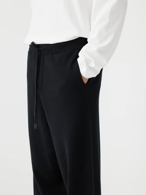 Cotton Knit Track Pants Black